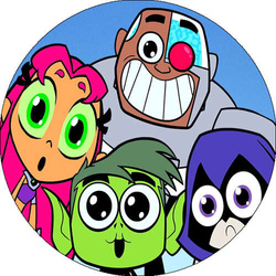 Opłatek tortowy 20 cm, Młodzi Tytani 1 szt.