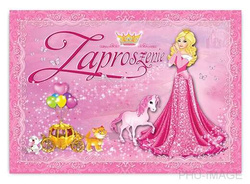 Zaproszenie na urodziny Księżniczka, 1 szt.