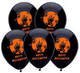Balony z nadrukiem HALLOWEEN "Zamek " - 5 szt.