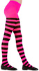 Rajstopy Dziecięce w Różowo Czarne Paski 4-6 lat