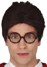 Peruka Brązowe Włosy Czarodziej Magik Harry
