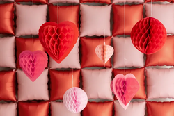 Dekoracja Papierowa Honeycomb SERCA Walentynki 3sz
