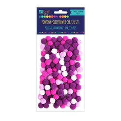 Pompony poliestrowe mix fioletowy, 120 szt.
