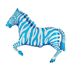 Balon foliowy Zebra Niebieska Mini 14", 1 szt.