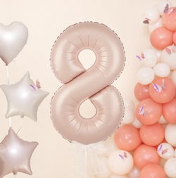 Balon foliowy cyfra 8 karmelowy 100cm