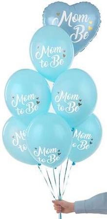 Balony Mom to Be, Pastelowy Niebieski, 30cm, 5szt.