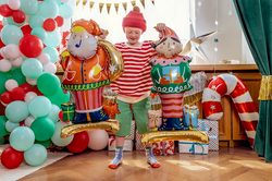 Balon foliowy stojący Mikołaj, 63x106 cm