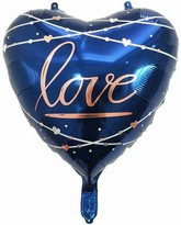 Balon Foliowy Love Granatowy, 56x53cm