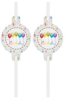 Słomki Rurki Happy Birthday 4 szt.