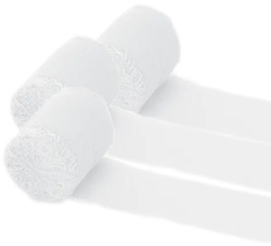 Wstążka Tasiemka Szyfonowa BIAŁA 4cm x 5m 3szt.