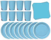 Zestaw Talerzyki Kubeczki Niebieskie Białe Kropki