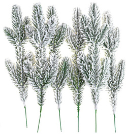 Ośnieżone Gałązki Sosny 25 cm, 6 szt