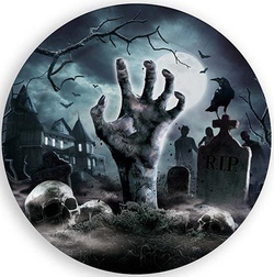 Talerzyki Papierowe CMENTARZ Halloween 23cm 6szt.