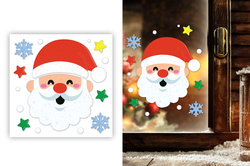 Dekoracja Ozdoba Żelowa na Okno MIKOŁAJ Zima