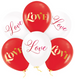 Balony Zestaw Walentynki LOVE Białe Czerwone 6szt.
