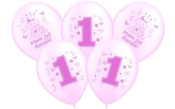 Zestaw na roczek dla dziewczynki, balony