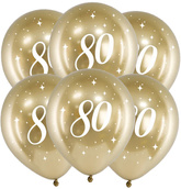 Balony Glossy 30cm, 80, złoty, 6szt.