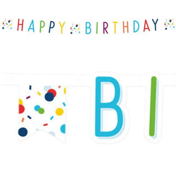 Baner Girlanda Confetti Birthday 180x13,8 cm 1szt.