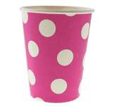 Kubeczki Papierowe RÓŻOWE Białe Groszki 270ml 6szt