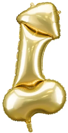 Balon Foliowy Złoty PENIS Panieński 55,5x112cm