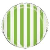 Balon foliowy 18” Zielony w Paski, 1 szt.