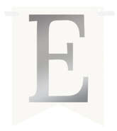 Flagietka, Litera E, Srebrna, 1 szt.