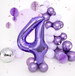 Balon foliowy cyfra 4 fioletowy 100cm