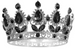 Dekoracja Tort Srebrna KORONA Czarne Kryształki