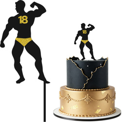 Topper na Tort MĘŻCZYZNA 18 Urodziny CZARNY