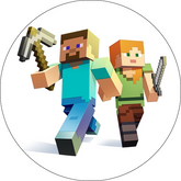 Opłatek tortowy 14 cm, Minecraft 1 szt.