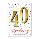 Zaproszenie brokatowe 40 lat, 1 szt.