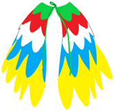 PELERYNA Skrzydła KOLOROWA PAPUGA Ara Ptak