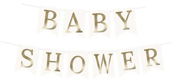 Baner BABY SHOWER. Złoty, 1kpl.