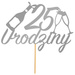 Topper na Tort 25 URODZINY Party SREBRNY