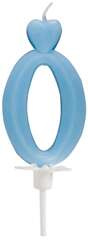 Świeczka Cyferka 0 Serduszko Tort Niebieska