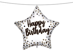 Balon Foliowy Gwiazdka Ciężarek HAPPY BIRTHDAY 45c