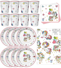 Zestaw Talerzyki Kubeczki Obrus UNICORN