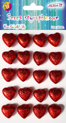 Serca Styropianowe Brokatowe Czerwone 2cm 20szt.