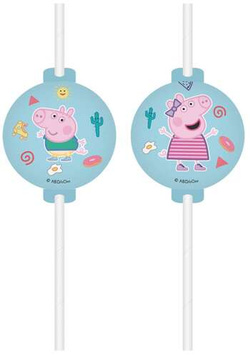 Słomki Rurki Świnka Peppa 4 szt.