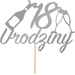 Topper na Tort 18 URODZINY Party SREBRNY