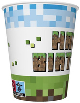 Kubeczki Papierowe PIXELE Happy Birthday 250ml x8