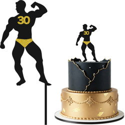 Topper na Tort MĘŻCZYZNA 30 Urodziny CZARNY