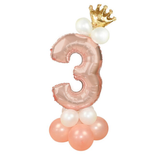 Zestaw balonów różowe złoto cyfra 3, 1 kpl