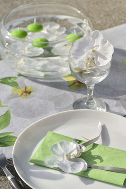 Dekoracja Orchidea, biała 4 szt.