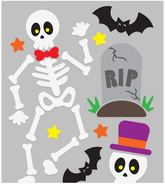 Naklejki Żelowe Okno KOŚCIOTRUP Cmentarz Halloween