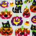 Kolorowe metalizowane naklejki halloweenowe