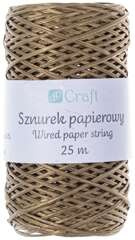 Sznurek Papierowy z Drucikiem Złoty 25m