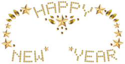 Naklejki Kryształki na Twarz HAPPY NEW YEAR Złote
