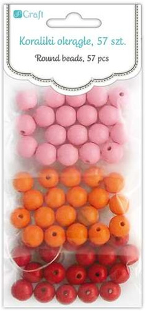 Koraliki Ozdobne Okrągłe Kuleczki Różowe 57szt.