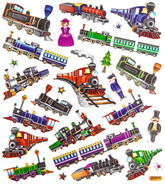 Naklejki Ozdobne LOKOMOTYWY Pociągi Wagony 26szt.